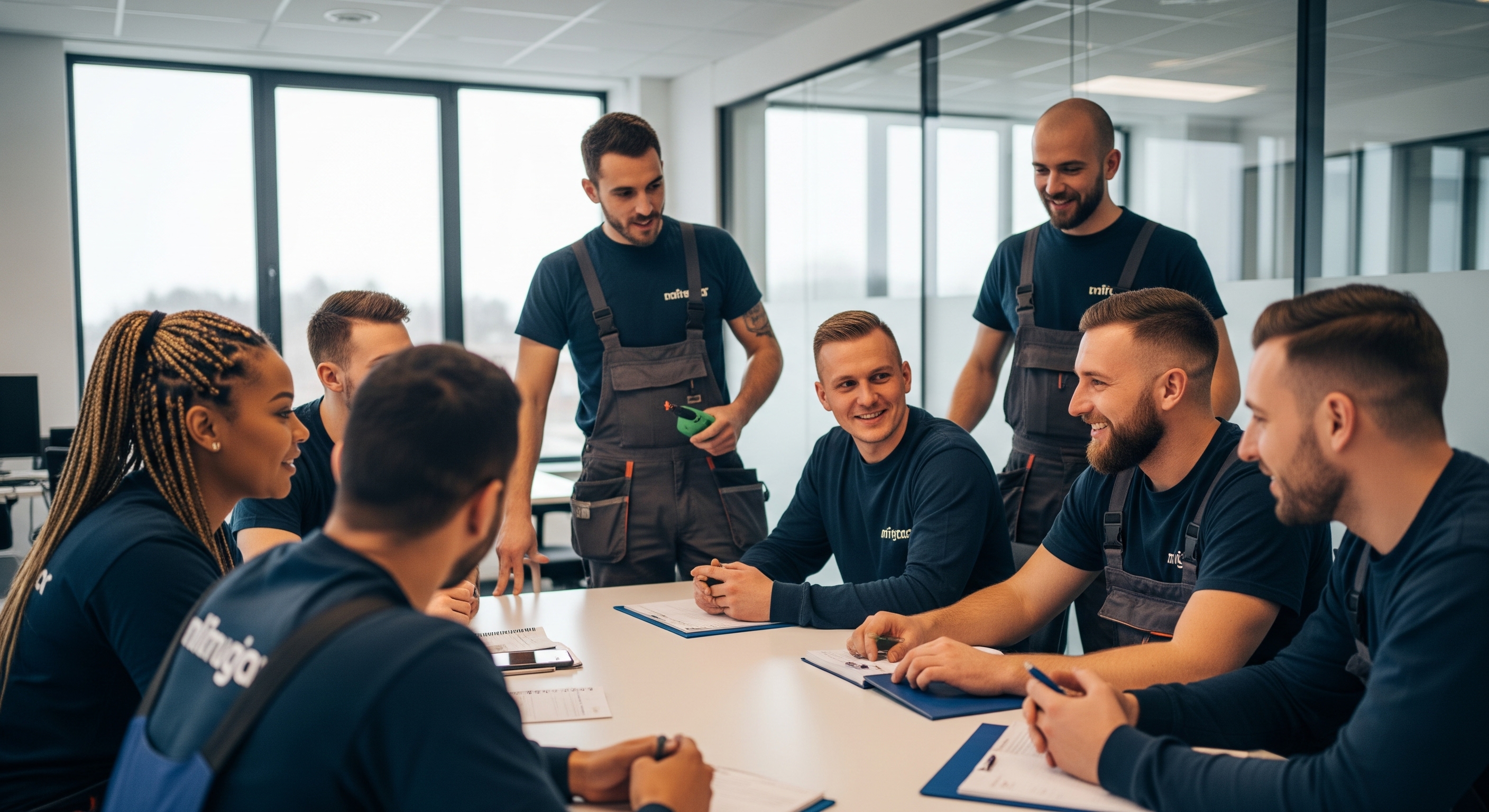 Bildbeschreibung: CRM-Maske auf Tablet im Außendienst-Einsatz
